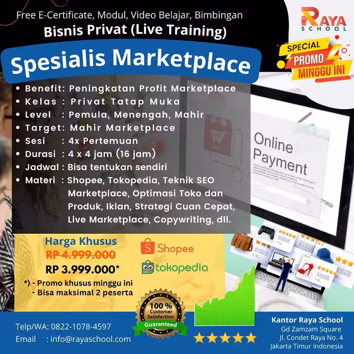 Brosur Kursus Marketplace Privat Bisnis Raya School