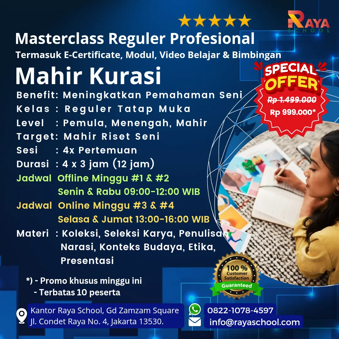 Brosur Kursus Kurasi Masterclass Reguler Raya School