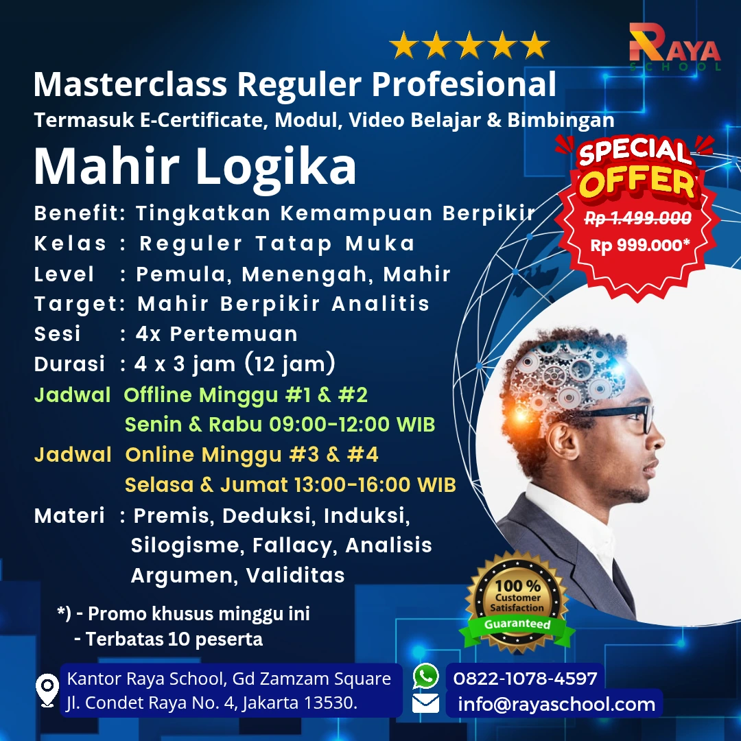 Brosur Kursus Logika Masterclass Reguler Raya School