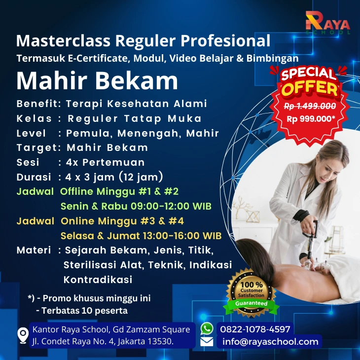 Brosur Kursus Bekam Masterclass Reguler Raya School