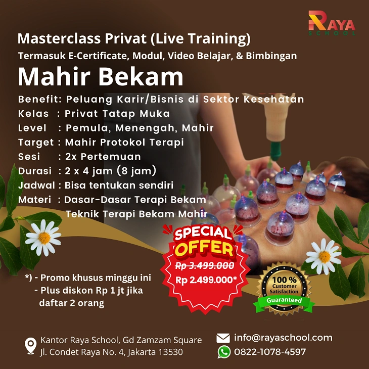 Brosur Kursus Bekam Privat Masterclass Raya School