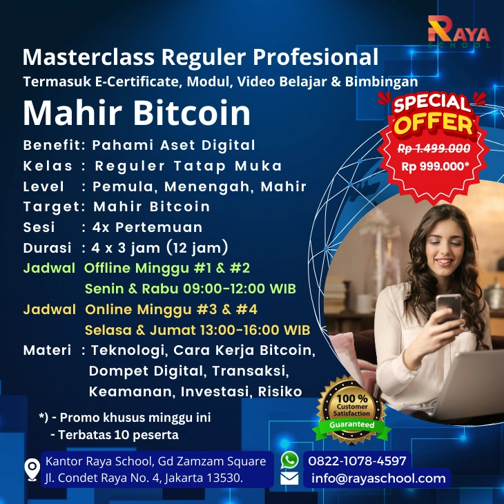 Brosur Kursus Bitcoin Masterclass Reguler Raya School