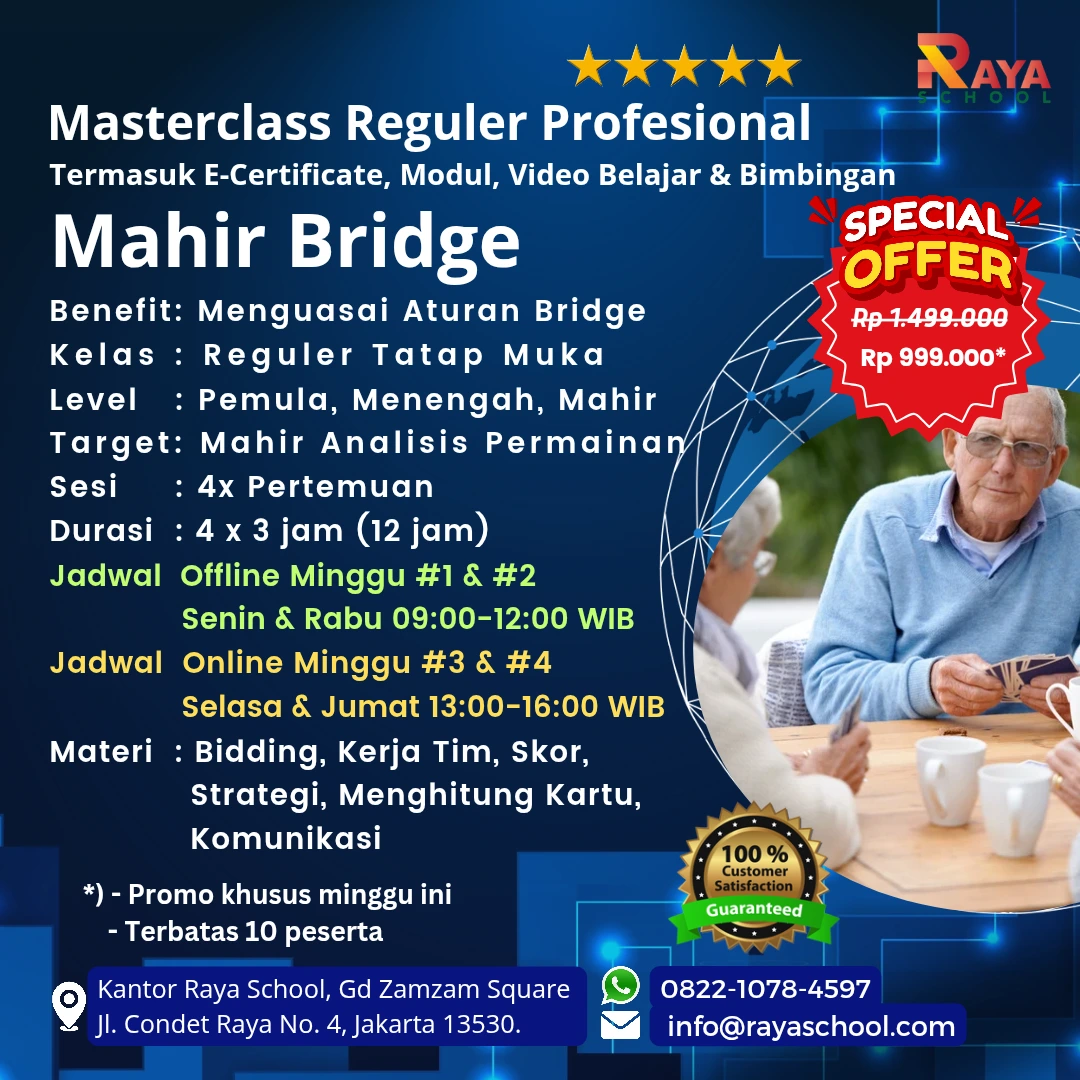 Brosur Kursus Bridge Masterclass Reguler Raya School