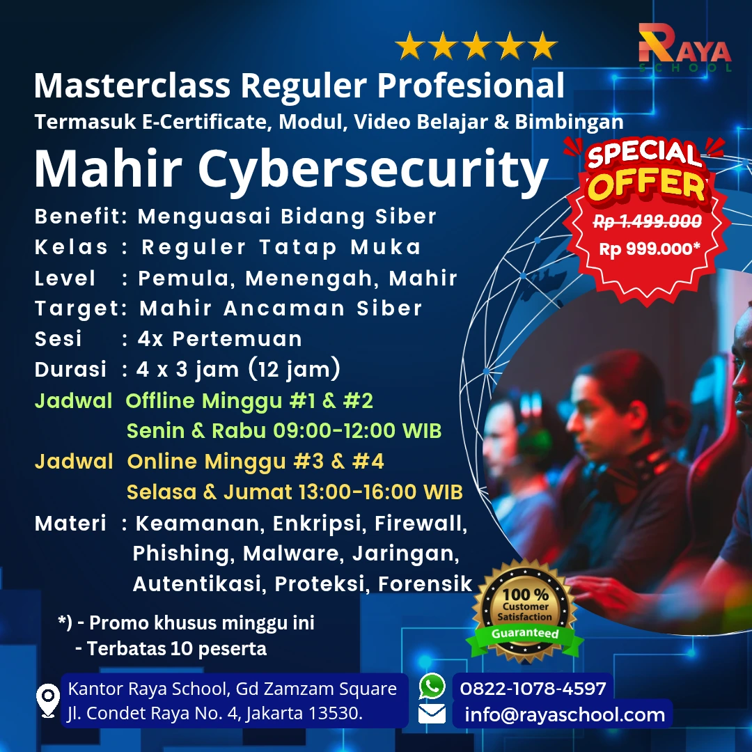 Brosur Kursus Cybersecurity Masterclass Reguler Raya School