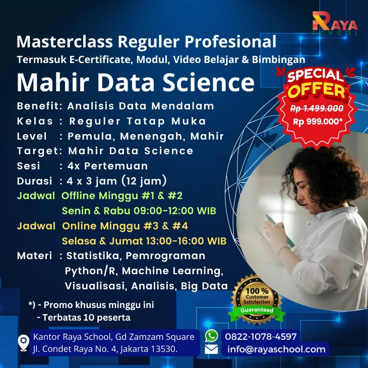 Brosur Kursus Data Science Masterclass Reguler Raya School