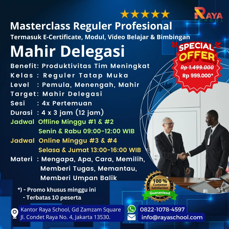 Brosur Kursus Delegasi Masterclass Reguler Raya School