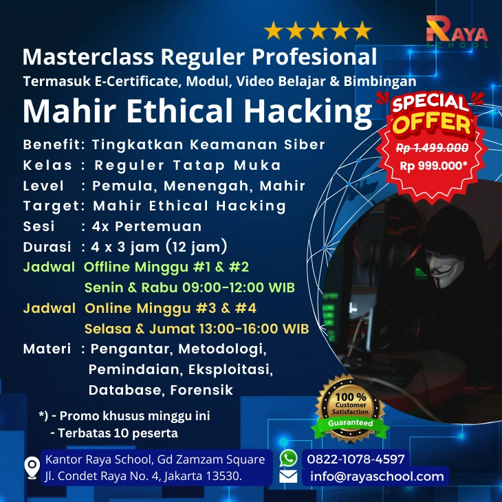 Brosur Kursus Ethical Hacking Masterclass Reguler Raya School