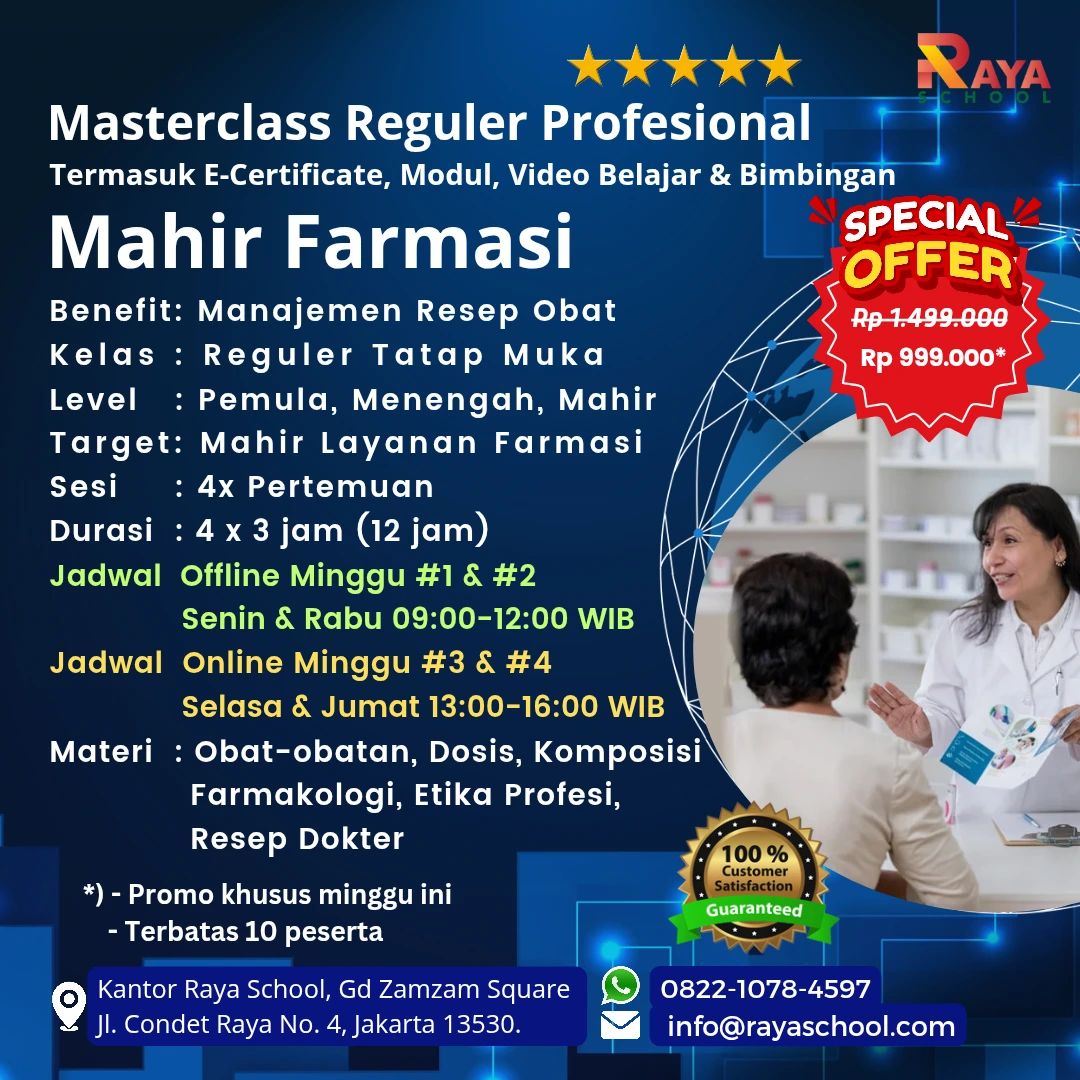 Brosur Kursus Farmasi Masterclass Reguler Raya School