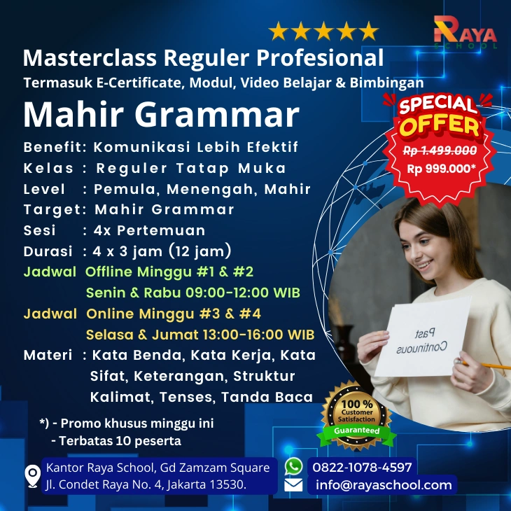 Brosur Kursus Grammar Masterclass Reguler Raya School