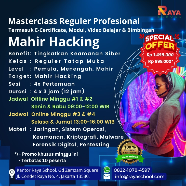 Brosur Kursus Hacking Masterclass Reguler Raya School