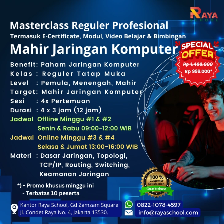 Brosur Kursus Jaringan Komputer Masterclass Reguler Raya School