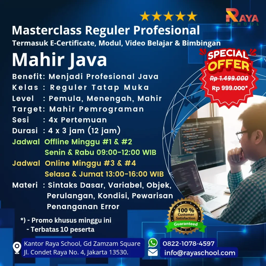 Brosur Kursus Java Masterclass Reguler Raya School
