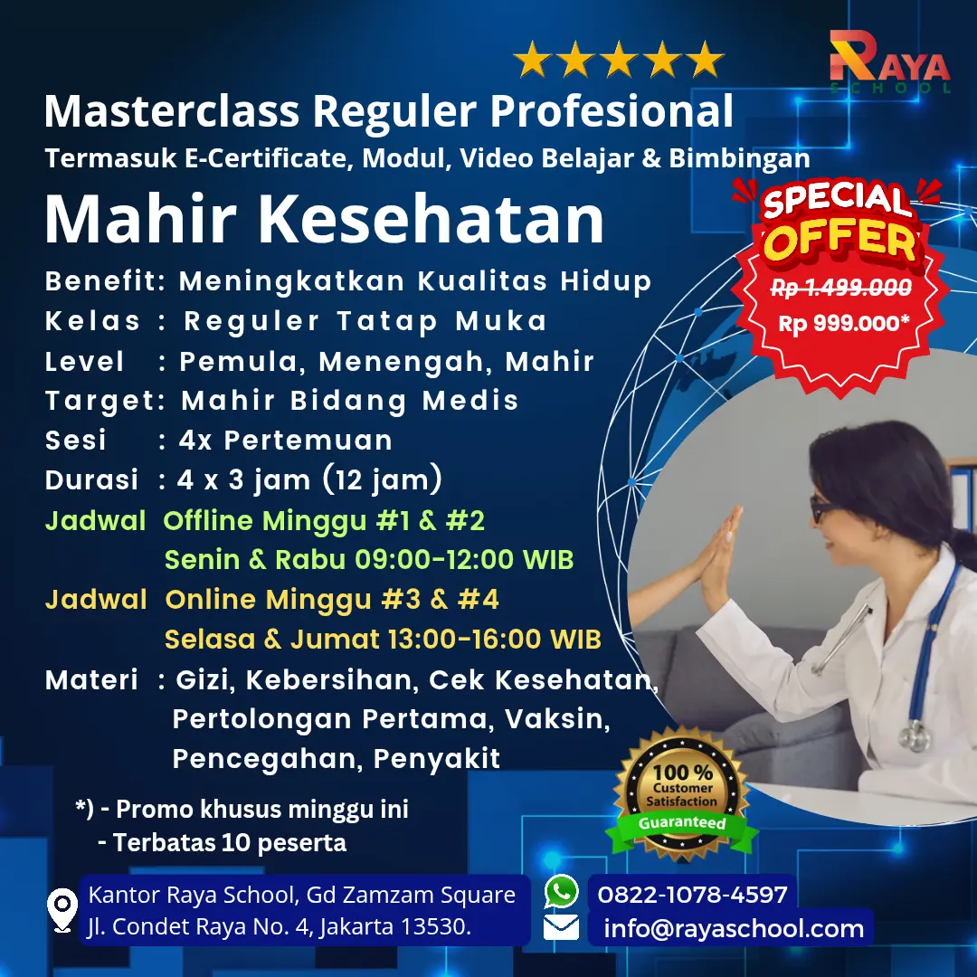 Brosur Kursus Kesehatan Masterclass Reguler Raya School
