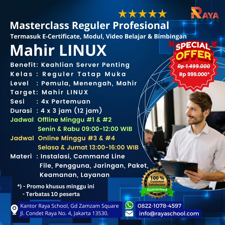 Brosur Kursus Linux Masterclass Reguler Raya School