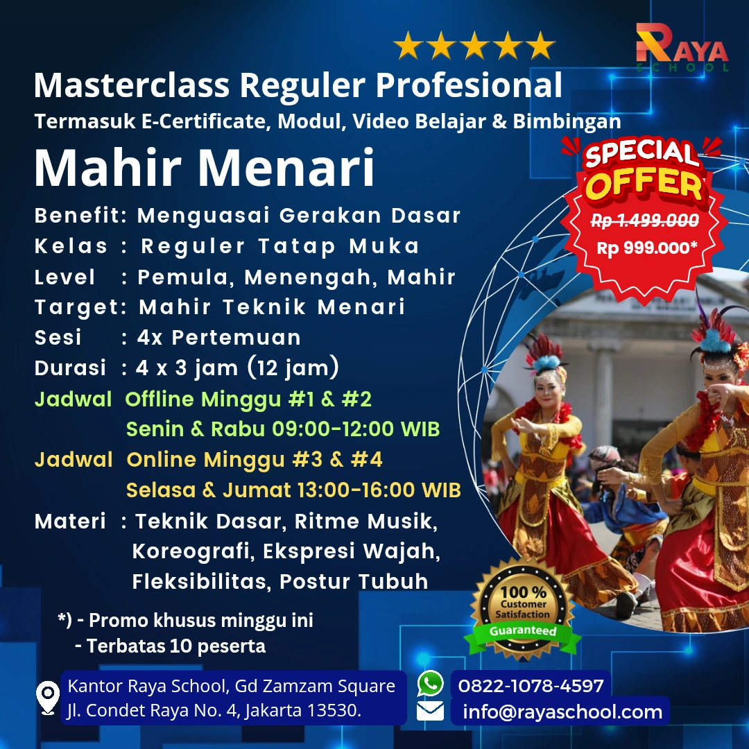 Brosur Kursus Menari Masterclass Reguler Raya School