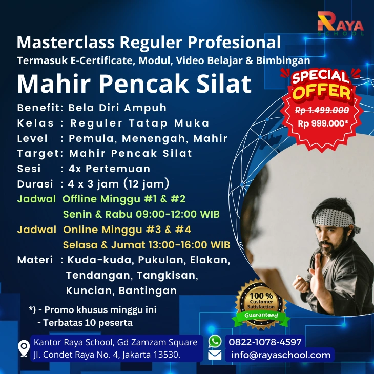 Brosur Kursus Pencak Silat Masterclass Reguler Raya School