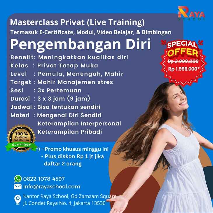 Brosur Kursus Pengembangan Diri Privat Masterclass Raya School