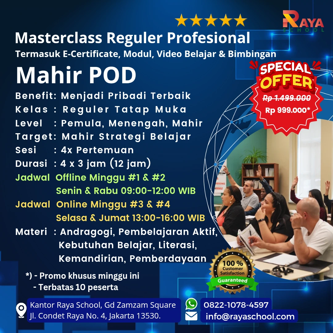 Brosur Kursus Pod Masterclass Reguler Raya School