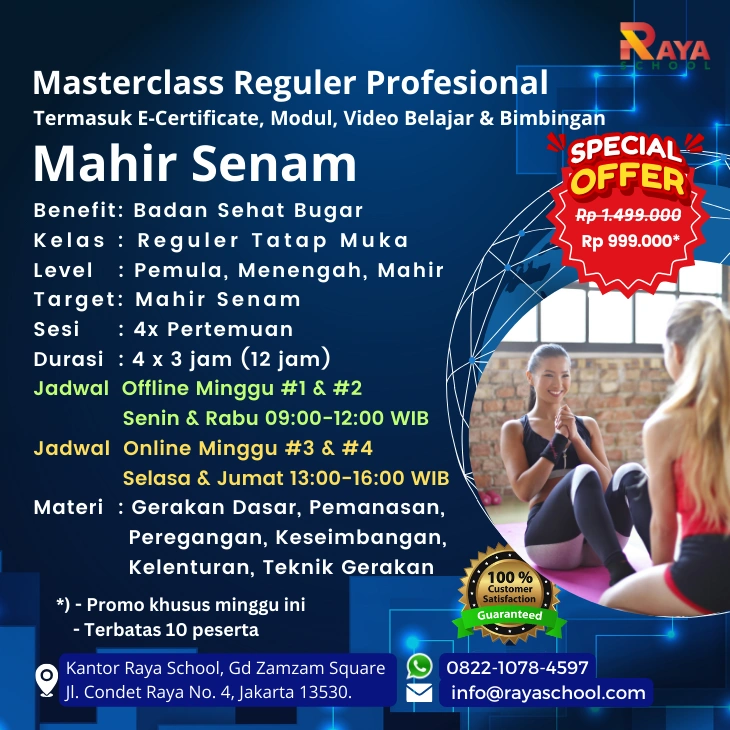 Brosur Kursus Senam Masterclass Reguler Raya School