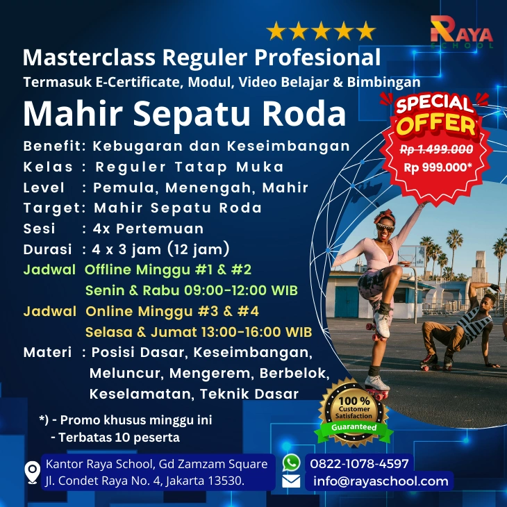 Brosur Kursus Sepatu Roda Masterclass Reguler Raya School