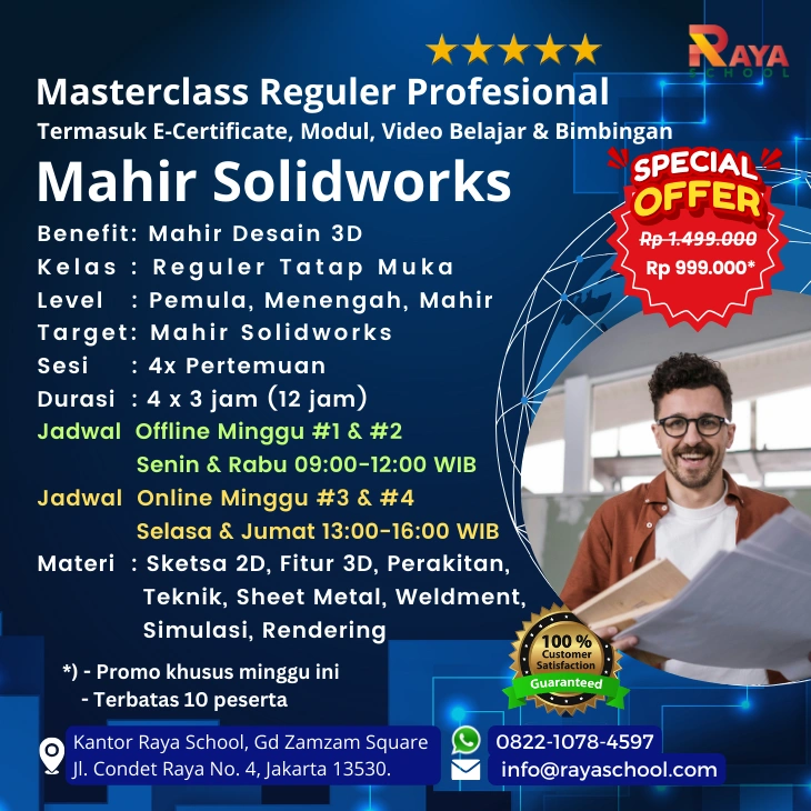 Brosur Kursus Solidworks Masterclass Reguler Raya School