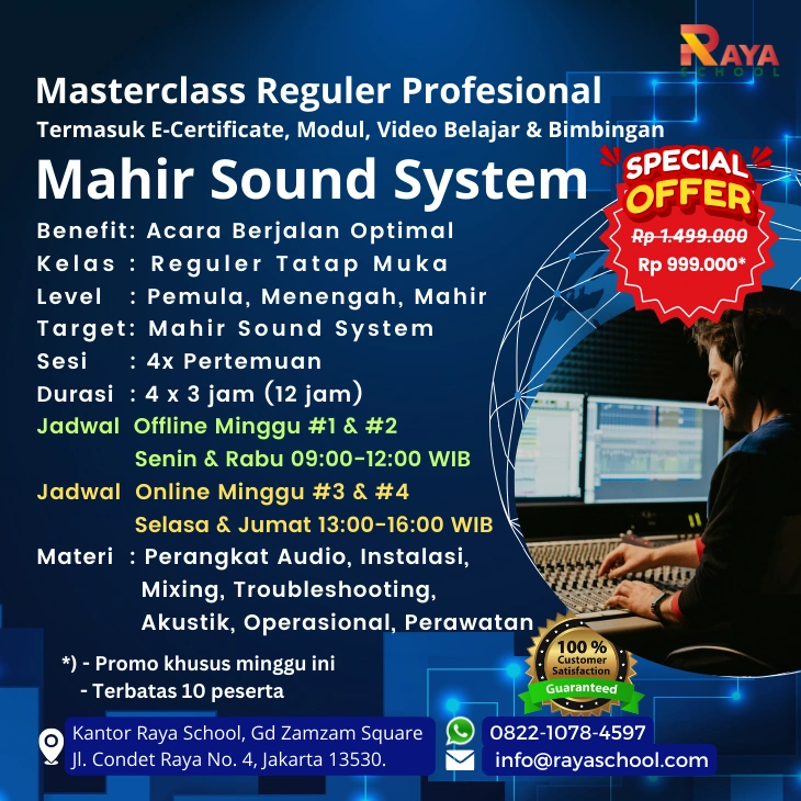 Brosur Kursus Sound System Masterclass Reguler Raya School