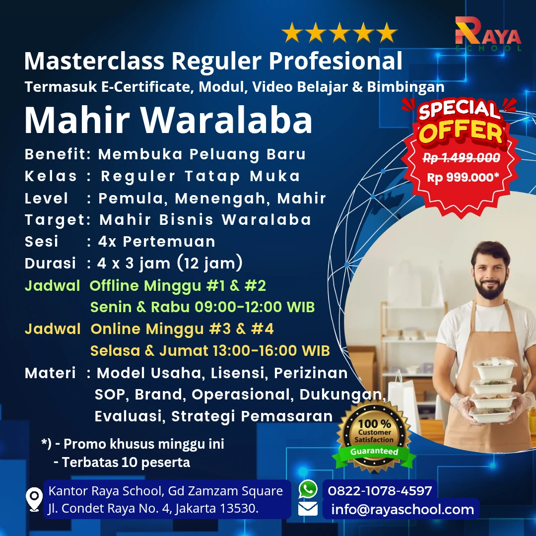 Brosur Kursus Waralaba Masterclass Reguler Raya School