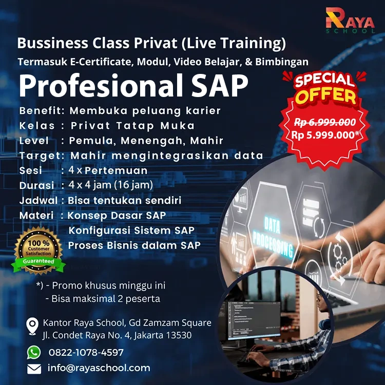 Flyer Kursus Privat SAP Bisnis Raya School Bisnis.