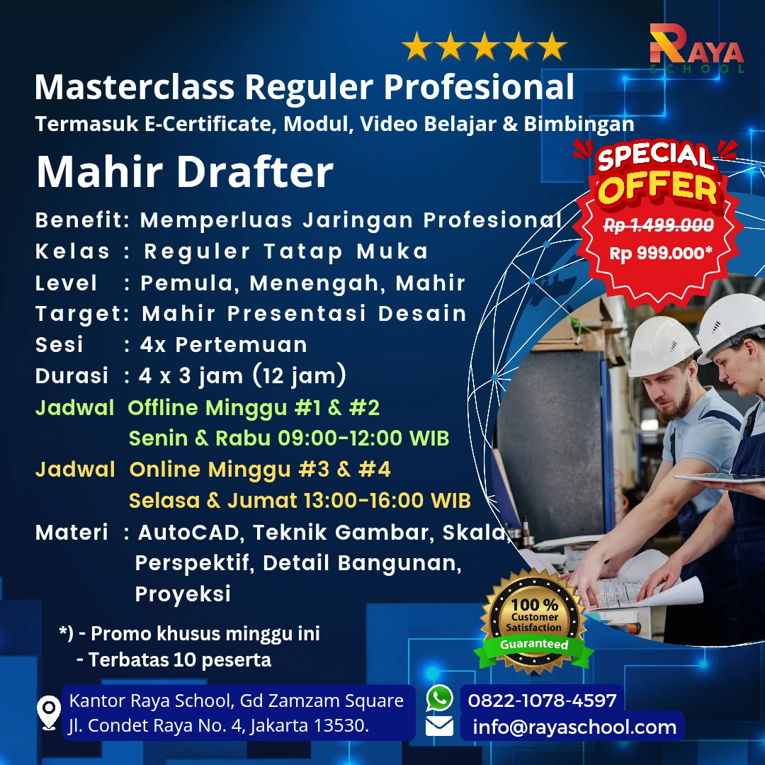 Brosur Kursus Drafter Masterclass Reguler Raya School