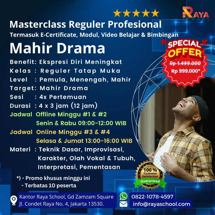 Brosur Kursus Drama Masterclass Reguler Raya School