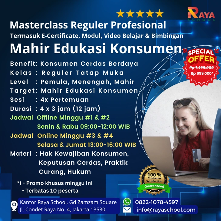 Brosur Kursus Edukasi Konsumen Masterclass Reguler Raya School