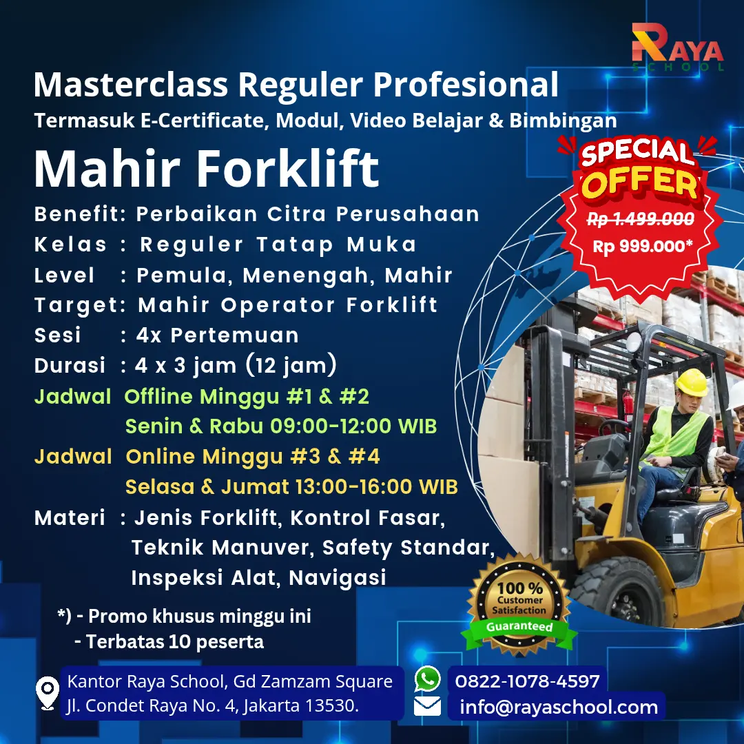 Brosur Kursus Forklift Masterclass Reguler Raya School