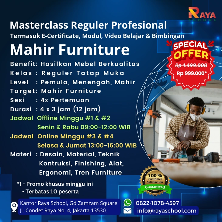 Brosur Kursus Furniture Masterclass Reguler Raya School