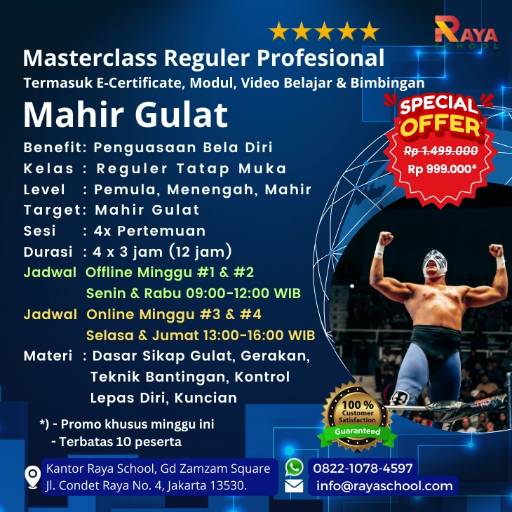 Brosur Kursus Gulat Masterclass Reguler Raya School