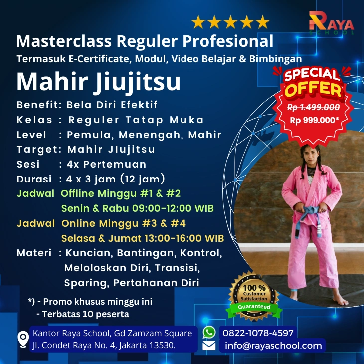 Brosur Kursus Jiujitsu Masterclass Reguler Raya School