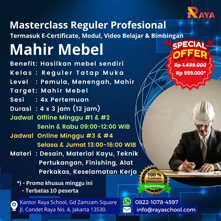 Brosur Kursus Mebel Masterclass Reguler Raya School