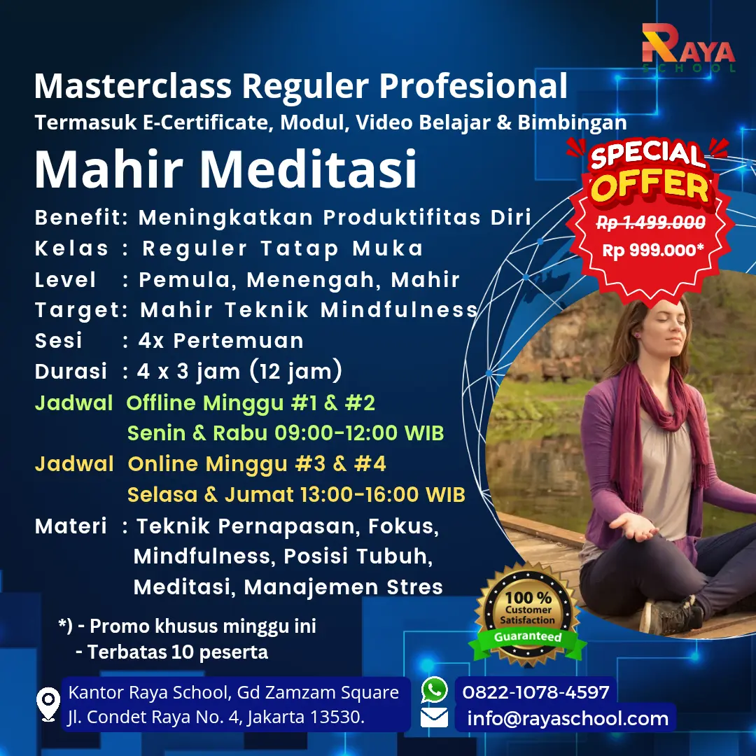 Brosur Kursus Meditasi Masterclass Reguler Raya School