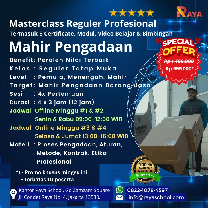 Brosur Kursus Pengadaan Barang Dan Jasa Masterclass Reguler Raya School