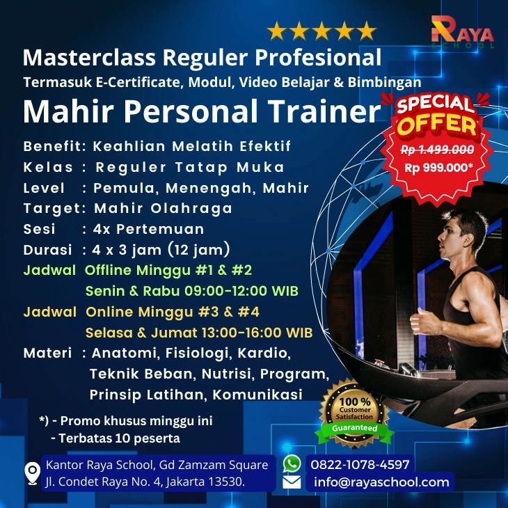 Brosur Kursus Personal Trainer Masterclass Reguler Raya School