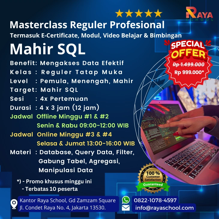 Brosur Kursus SQL Masterclass Reguler Raya School