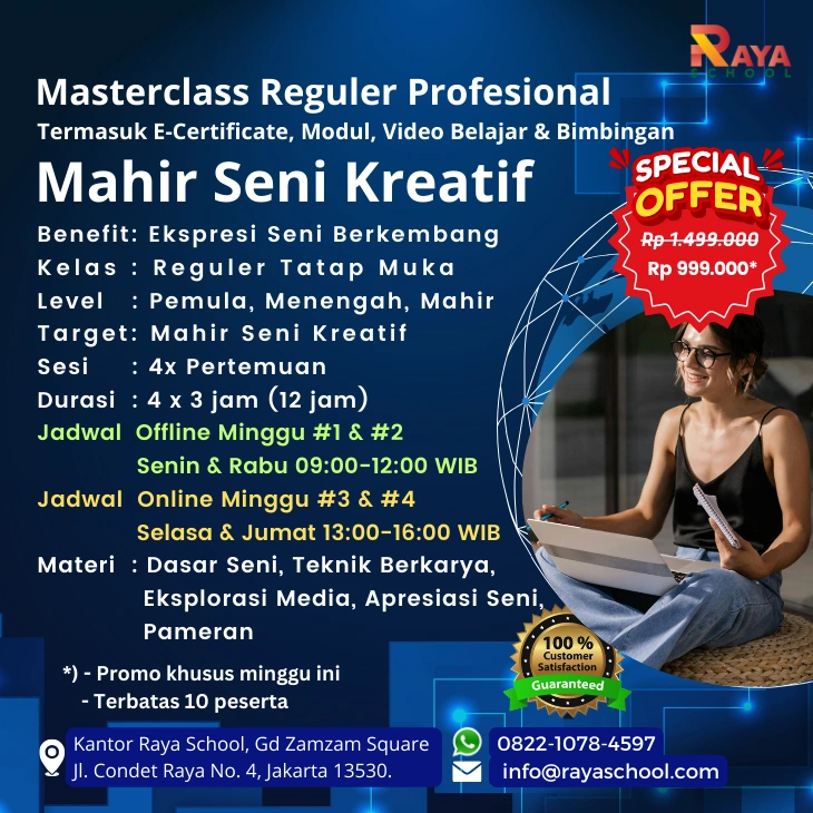Brosur Kursus Seni Kreatif Masterclass Reguler Raya School