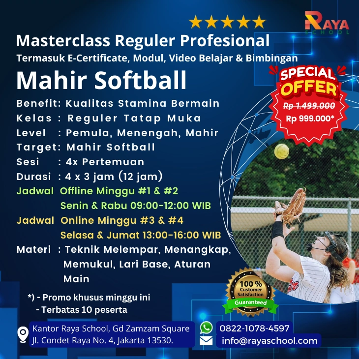 Brosur Kursus Softball Masterclass Reguler Raya School