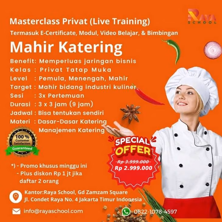 Kursus Katering Raya School Masterclass Privat