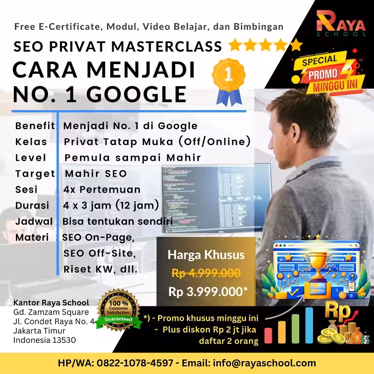 Promo Kursus SEO Reguler Raya School