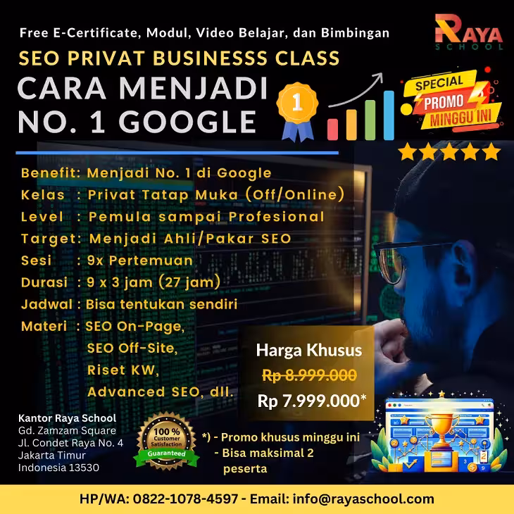 Promo Kursus SEO Reguler Raya School