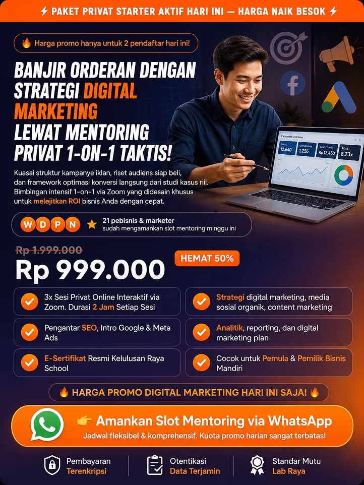 Brosut Paket Privat Starter Kursus Digital Marketing Raya School