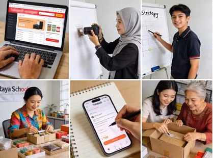 Kursus jualan online Shopee dan Tokopedia profesional bersertifikat Raya School Jakarta